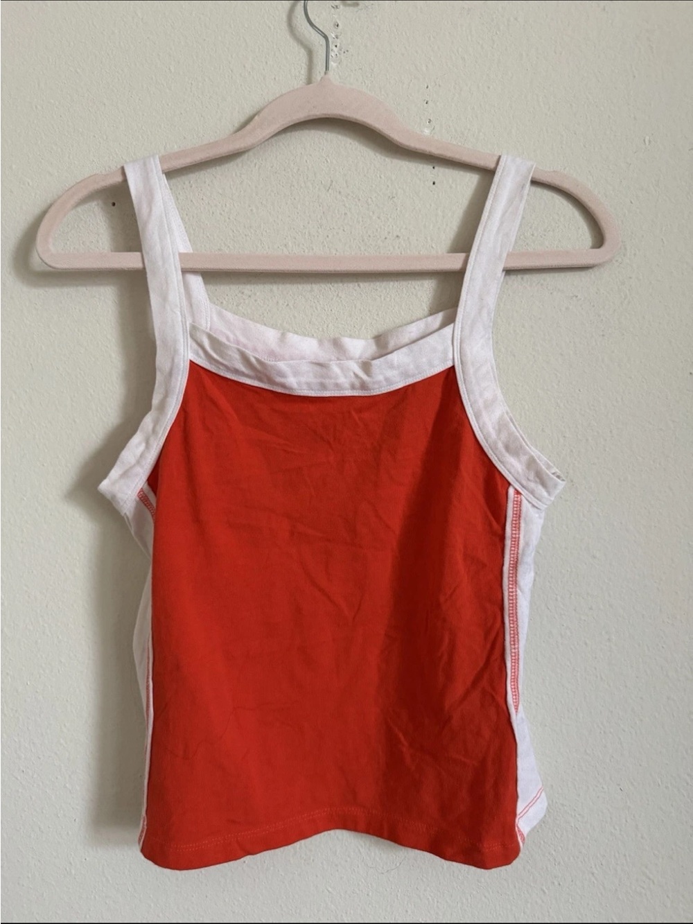 anthropologie Pilcro Orange White Sporty Cami Tank Color block M